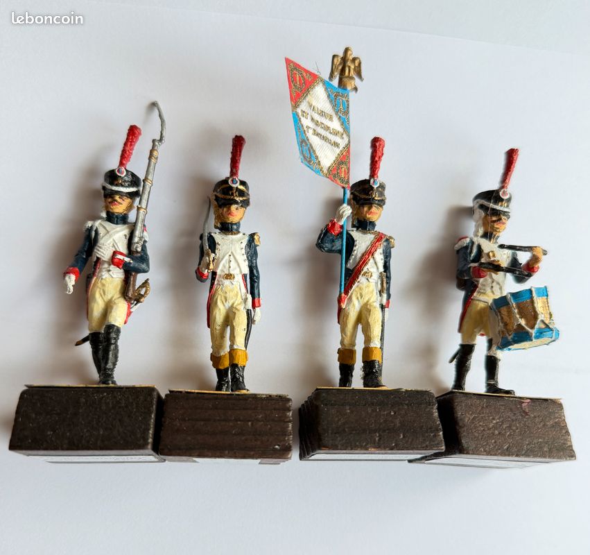 Set De 4 Soldats De Plomb Grenadiers De La Garde Impériale De Napoléon 1er - Échelle 1/32 (60mm)