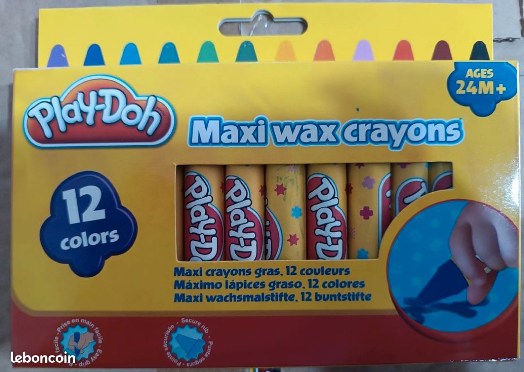 Play-Doh Maxi Wax crayons gras 12 couleurs (image 1)