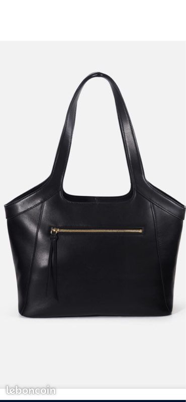 Sac cabas noir cuir Caroll Accessoires Bagagerie