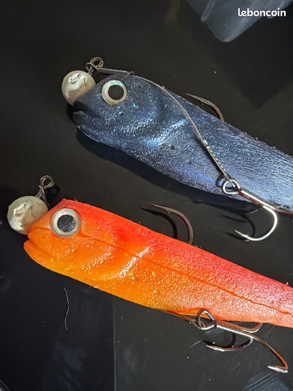 COMBO leurres souples shad texan anchois ANCHO 120 18gr ayu/bleu pêche