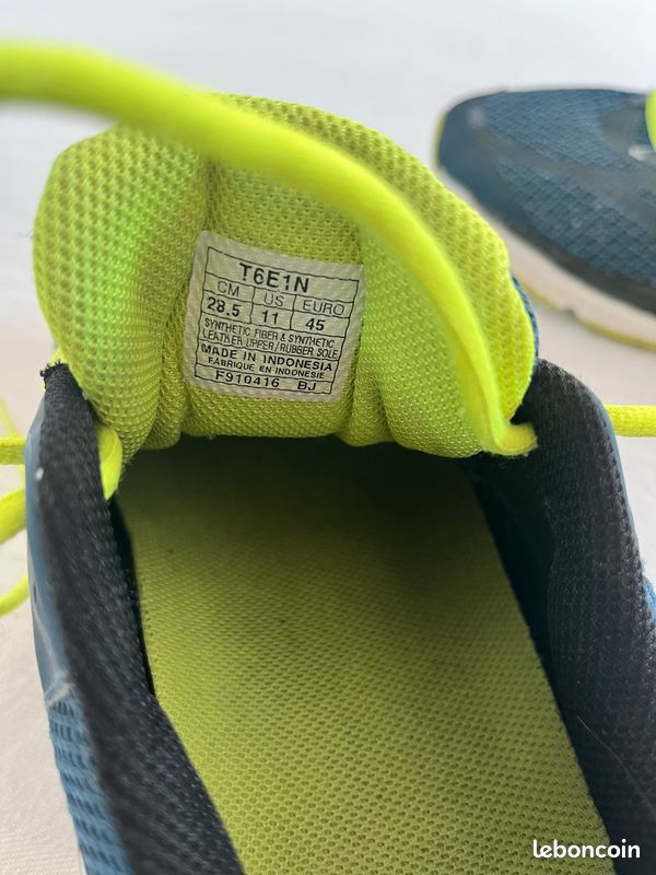 Basket Asics 45 bleu jaune sport (image 3)