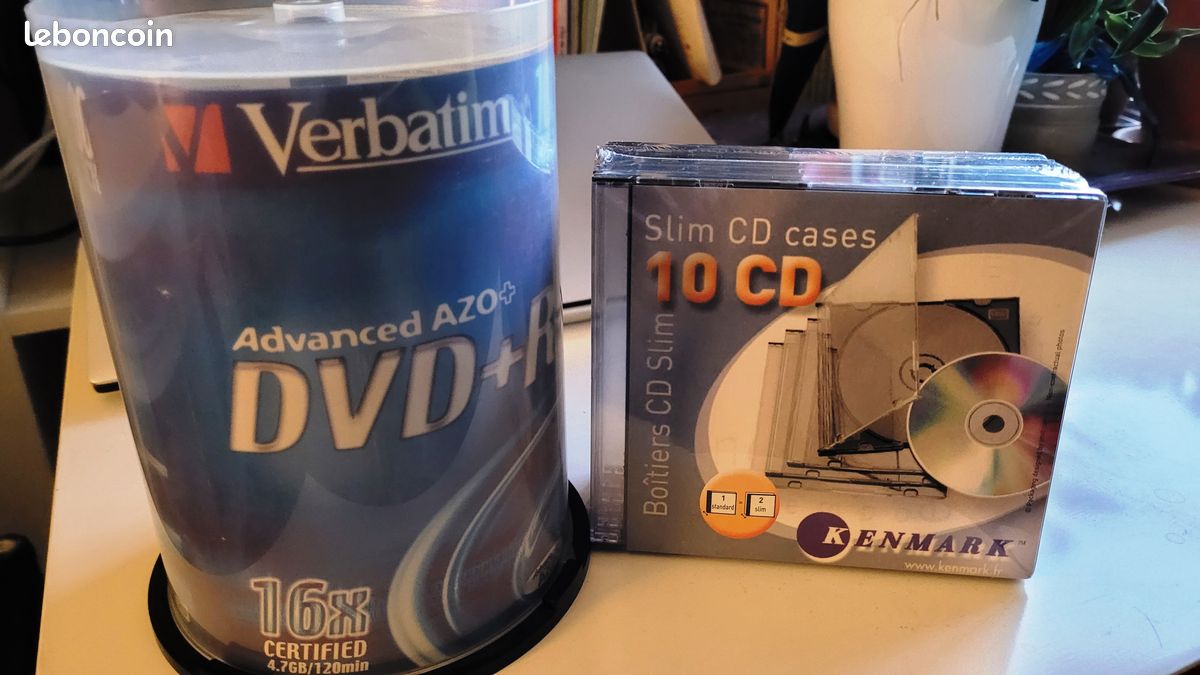 Boîte de 50 DVD à graver Verbatim neufs + Pack de 10 boîtes de ...