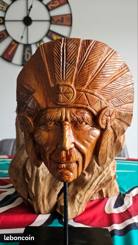 Statue visage indien amérindien (image 1)