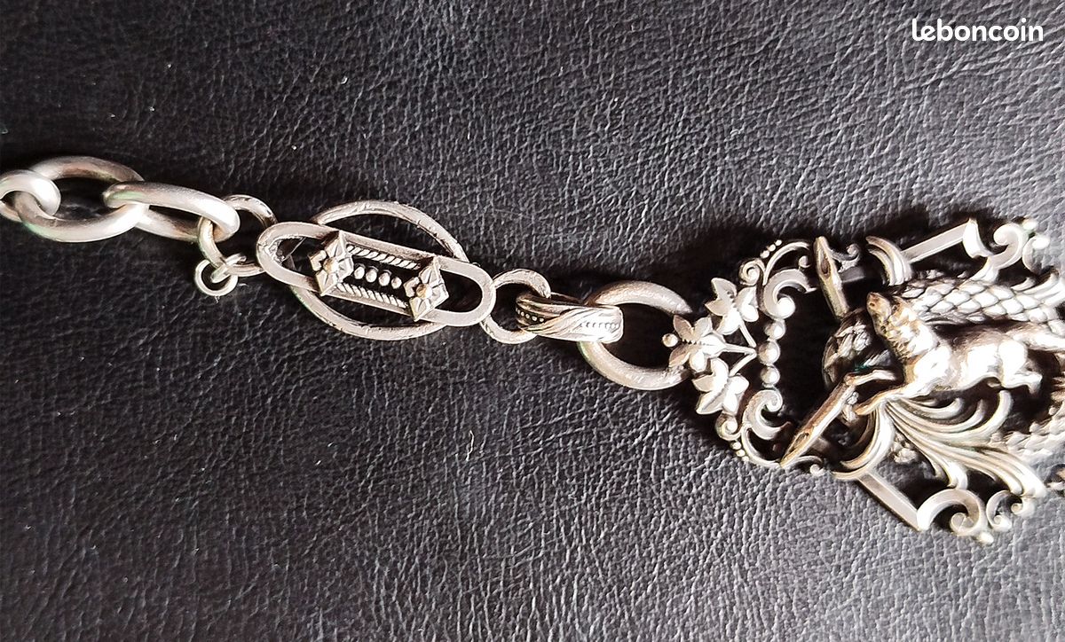 Crochet Ancien (Clavet) Pour Chaîne De Montre Ou Châtelaine - Argent Plaqué Or - Style Napoléon III