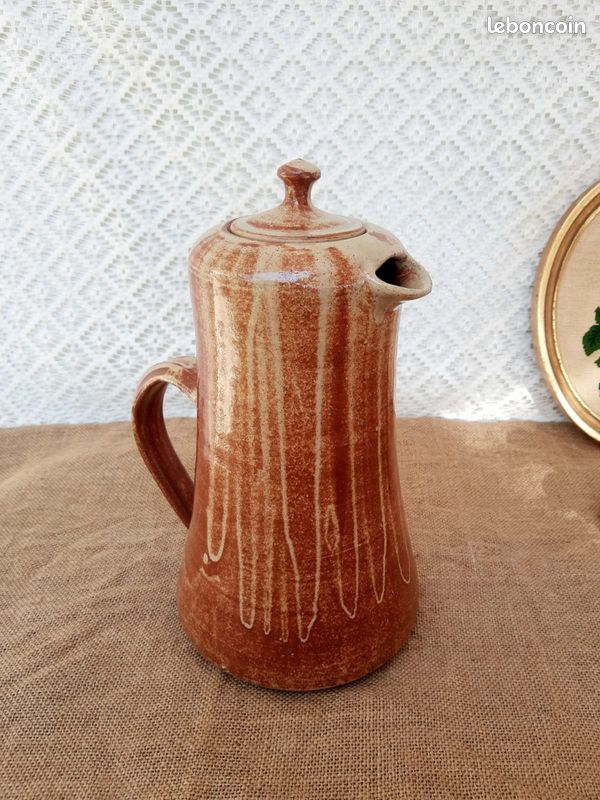 Cafetiere, carafe en grès signée vintage (image 13)