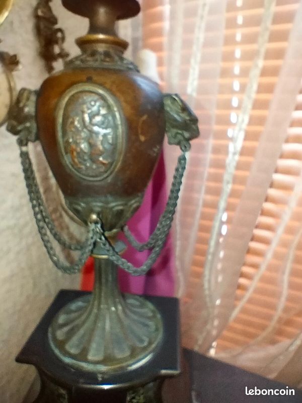 Paire De Bougeoirs Vintage En Bronze Et Marbre - Décoration Intérieure