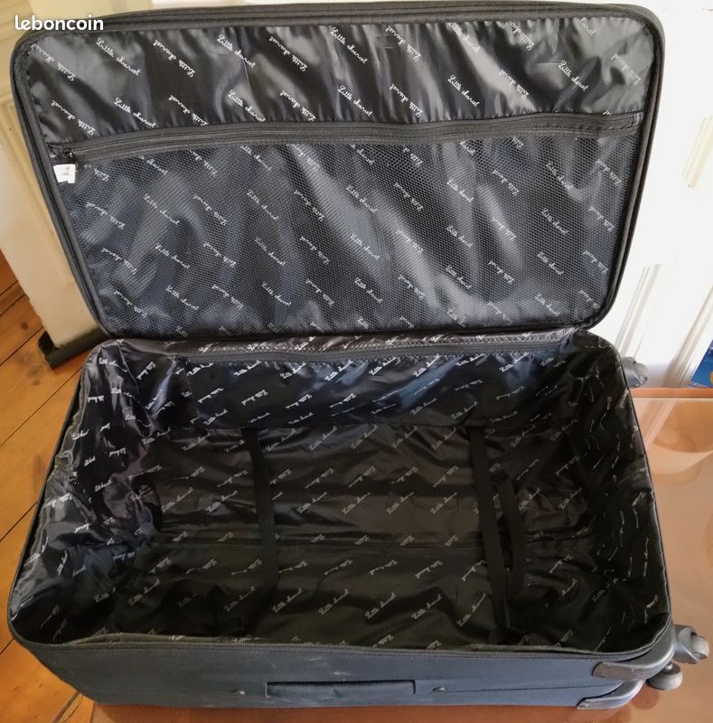 VALISE SOUPLE - GRAND MODELE 80x44x28 - MARQUE LITTLE MARCEL - A ROULETTES ET POIGNEE RETRACTABLE – GRANDES POCHES INTERIEUR ET EXTERIEUR – PARFAIT ETAT (image 8)