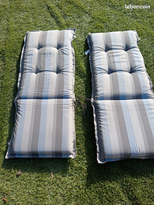 4x Gris Carré Chaise de Jardin Coussins de Siège - Prime Coton Doublé