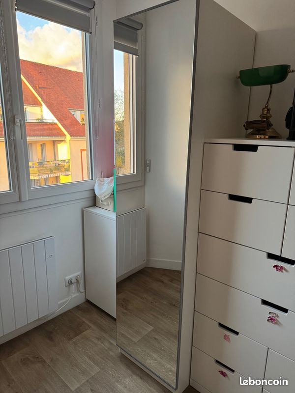 4 Portes Miroir Pour Armoires PAX IKEA - 230x50 Cm - Occasion En Bon état