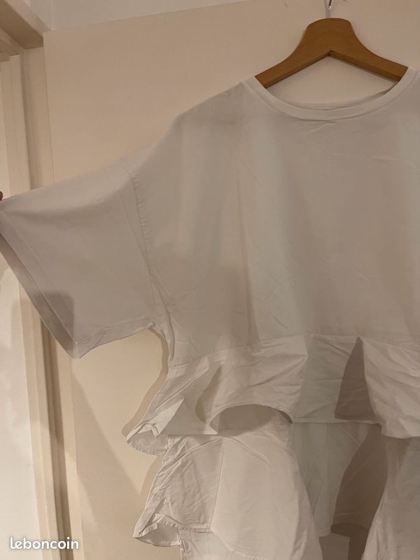 Shirt Blanc T Shirt Volants Tee Shirt Manche Volant Tee Shirt A