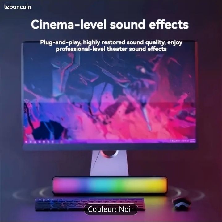 Barre De Son Enceinte Bluetooth Filaire Led RGB Haut Parleur Hi-fi Rechargeable (image 5)