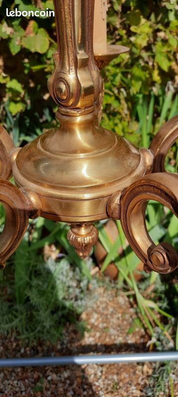 Lustre / suspension en bronze - 5 branches (TBE) (image 4)