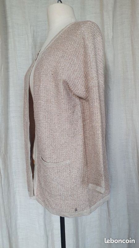 Gilet Long Des Petits Hauts - Beige - Taille 1 (36) - Modal Coton Polyester