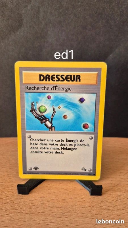 Carte pokemon dresseur recherche d'énergie 59/62 édition 1 Française de la série Fossile (image 1)