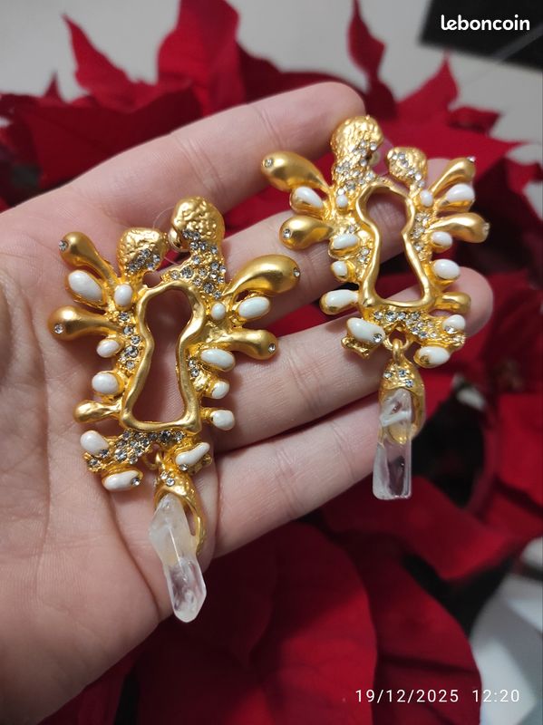 Boucles D'oreilles Cadenas Et Clé Dorées - Modèle V1 - Neuves Avec étiquettes