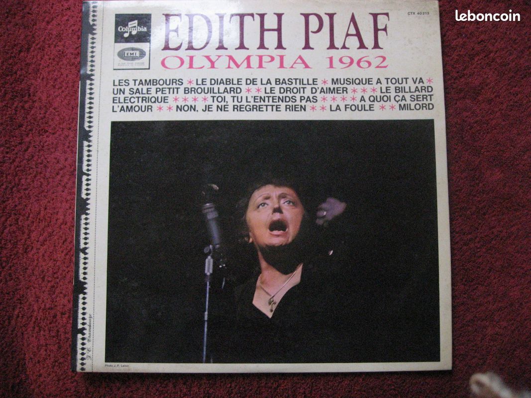 2 disques Vinyle 33 tours d'Edith PIAF (image 1)