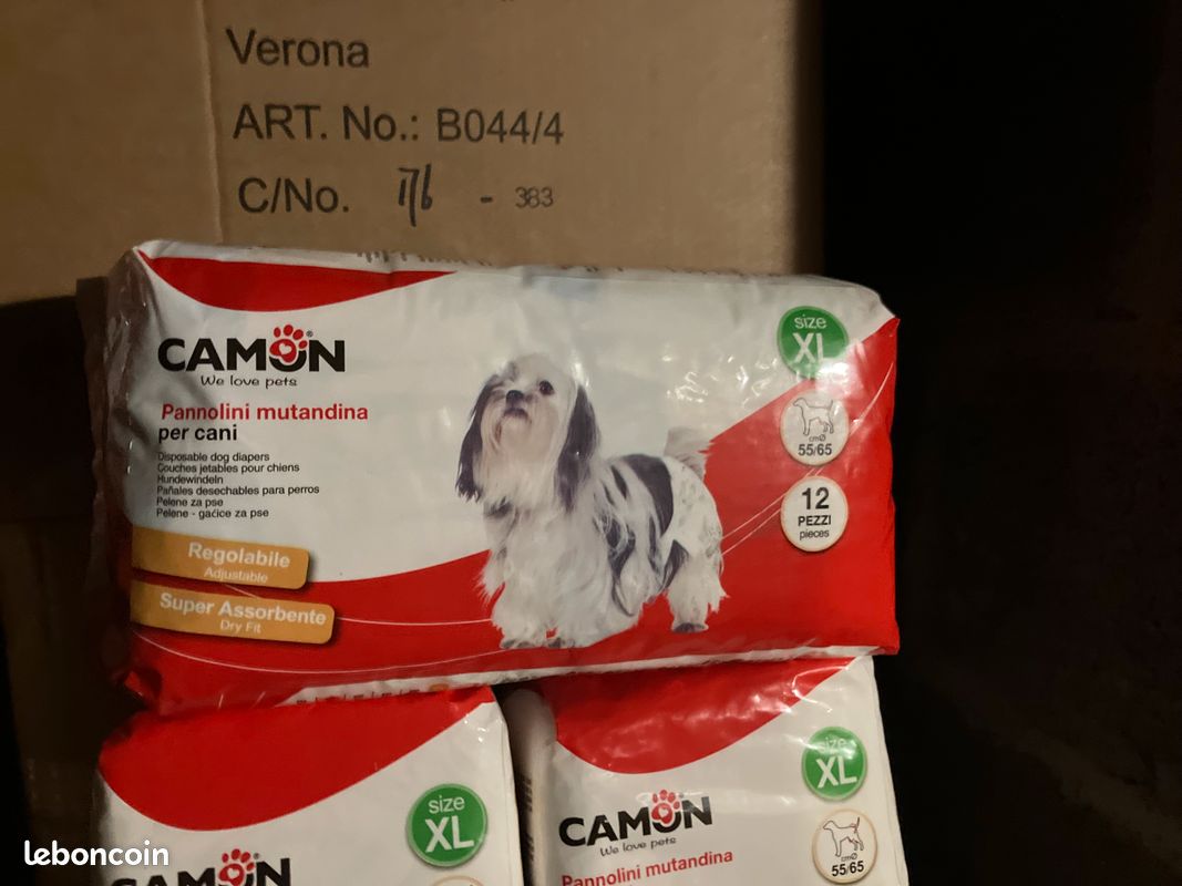 Lot de 5 paquets – Couches jetables pour chien Camon taille XL (60 couches au total) (image 3)