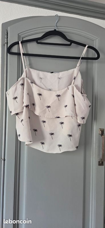 Haut creme motif palmiers (image 1)