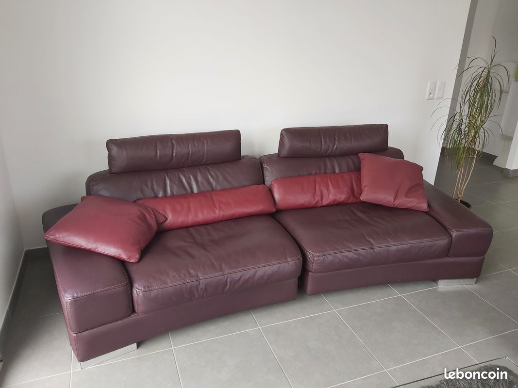 Ensembe canapé et fauteuils en cuir ROCHE BOBOIS (image 1)