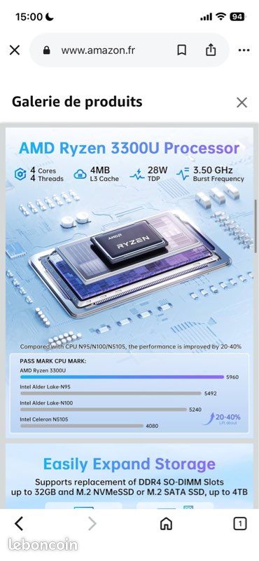 Mini PC NiPoGi Pinova P2 Négociable ou échange – AMD Ryzen 3300U / 16 Go RAM / 512 Go SSDa (image 15)