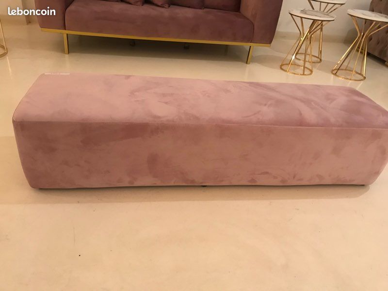 Banc velours anti taches rose NEUF (image 1)