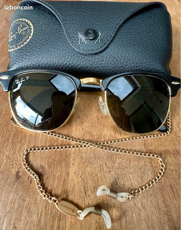 Ray ban Club Master polarisée noir et or (image 2)