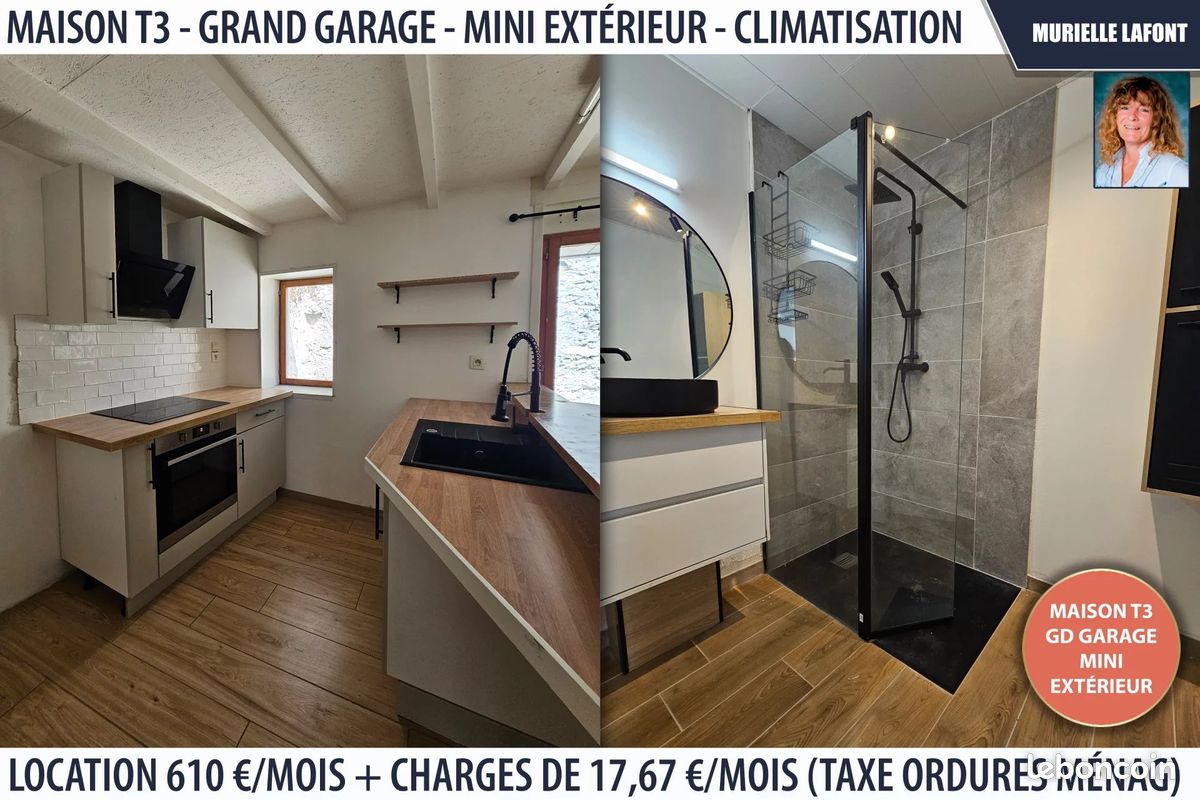 Maison 3 pièces 55 m² · à Saint-Couat-d'Aude · 55 m² · 627 €/mois