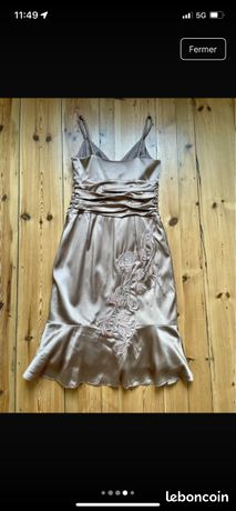 Robe De Soirée Noire Satinée Karen Millen - Taille 38/FR42 - Excellent état Peu Portée