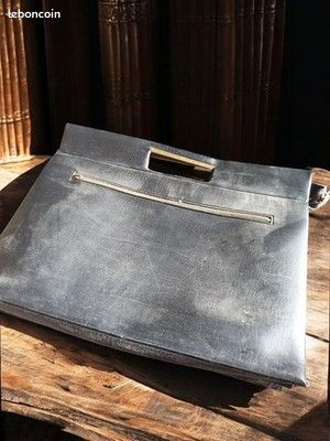 Sacoche Vintage En Cuir Véritable Des Années 1950 - Marron, Bandoulière, état Occasion Bon
