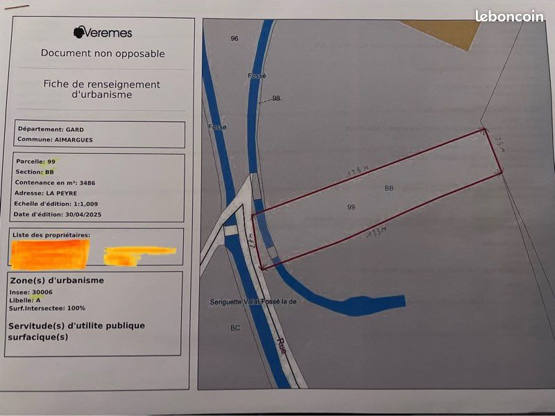 Terrain Agricole 3486m2 · à Aimargues · 65 000 €