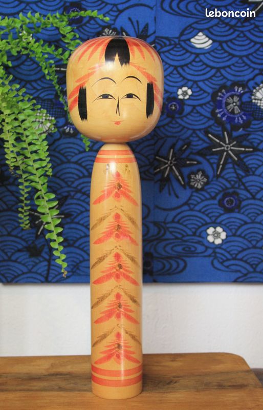 Poupée Japonaise Kokeshi Toggata Artisanale Vintage Signée - Années 60