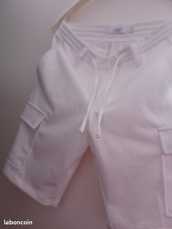 Bermuda chino en coton stretch, blanc, taille 36 (image 5)
