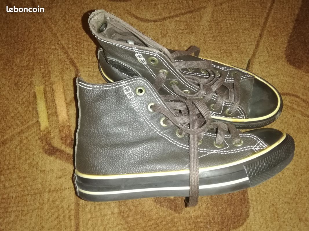 Converse femme cuir marron (image 1)