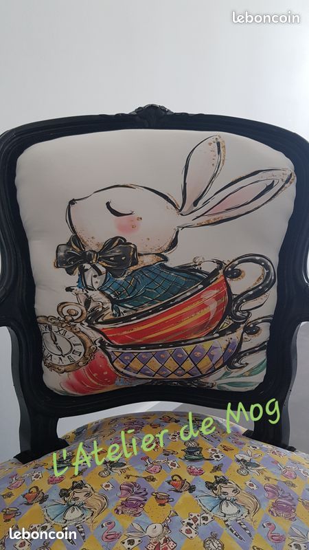 Fauteuil style Louis XV rénové et relooké Je suis en retard (image 3)