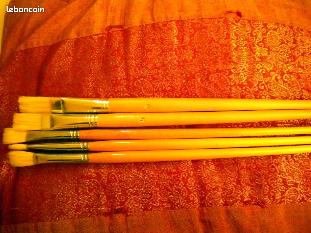 Lot de 5 pinceaux plats, professionnels, neufs (image 2)