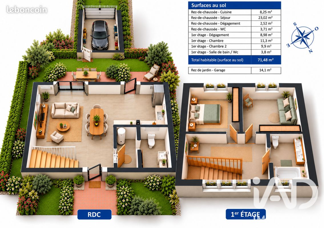 Maison 3 pièces 71 m² · à Tournefeuille · 71 m² · 241 700 €