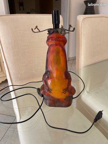 Lampe pâte de verre bronze - Antiquités
