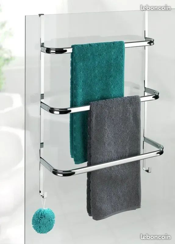 Porte-serviettes chromé avec 3 barres porte-serviettes (image 2)