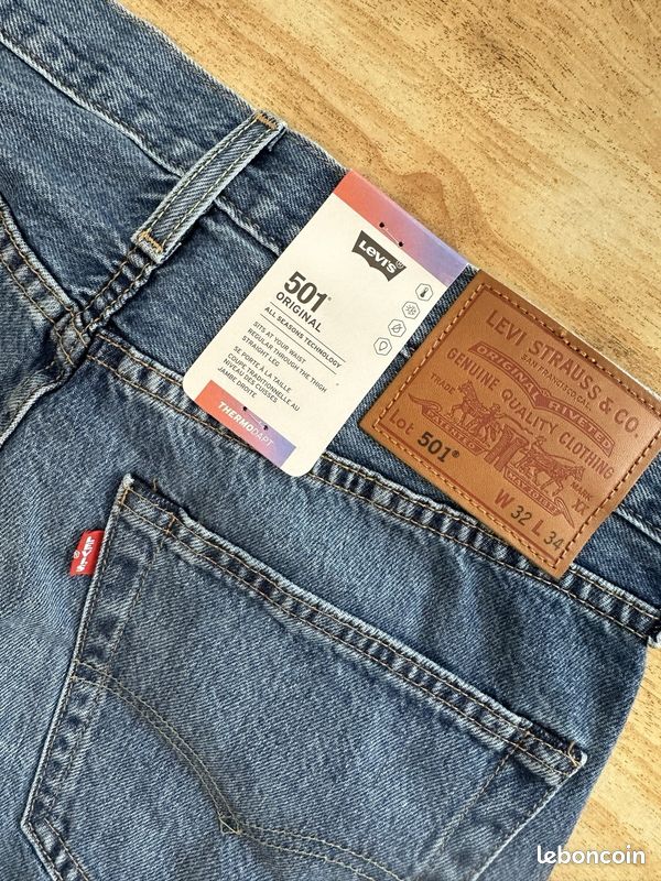 Jean Levi’s 501 Original Homme Bleu W32 L34 – Neuf avec Étiquettes (image 9)