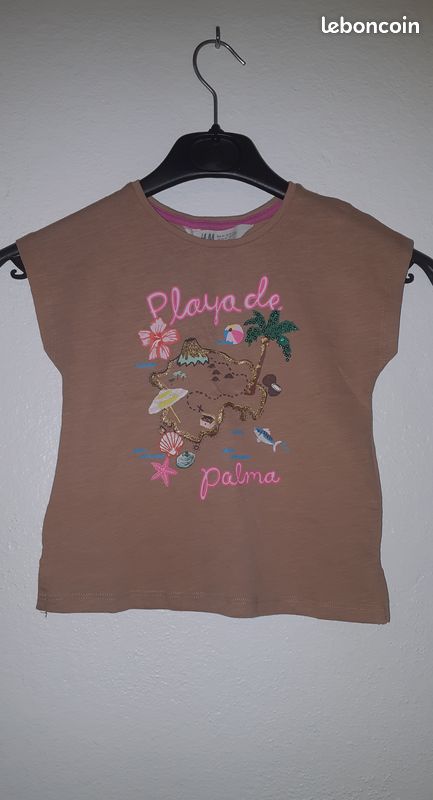 Tee-shirt imprimé marron 100% coton_enfant fille (image 1)