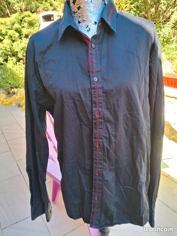 Chemise Neuve Ralph Lauren Rayée Rouge Bordeaux et Blanche - Taille M
