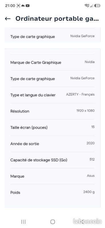 PC portable gamer ASUS TUF Gaming – GTX 1650 – 512 Go SSD (image 8)