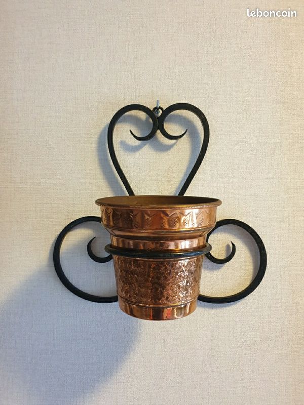 ANCIEN CACHE-POT EN Cuivre Martelé EUR 19,00 - FR