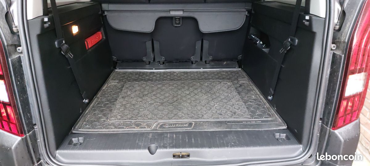 Tapis De Coffre Caoutchouc Pour Citroën Berlingo XL, Opel Combo XL, Peugeot Rifter - Noir