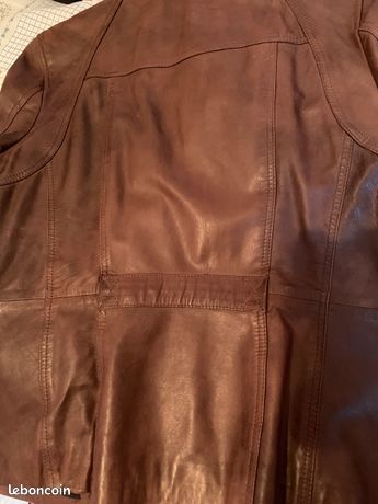 Blouson Femme Caroll 100% Cuir De Mouton Ambre Cognac - Taille 44, Neuf Avec étiquettes