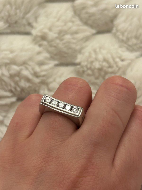 Splendide bague vintage très classe zircon femme en argent 925 taille 56 - Montres & Bijoux