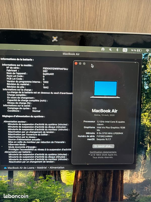 MacBook Air 2020 13 Pouces Intel i5 (image 2)