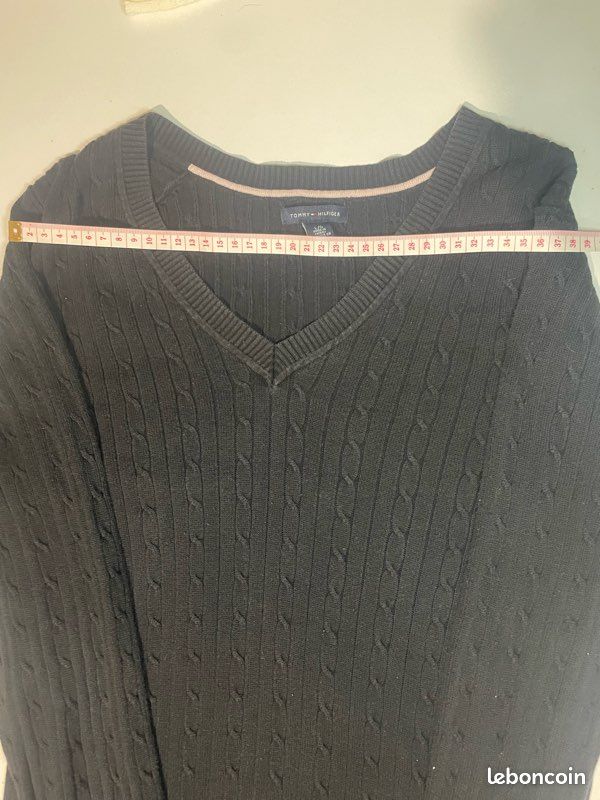 Pull tommy Hilfiger torsadée noir (image 5)