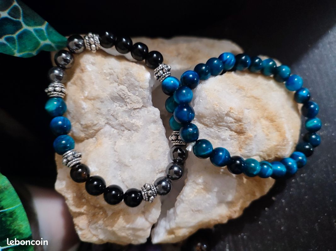 Kit tutoriel bracelet cuir regaliz bleu métal et argent Kit tutoriel bracelet cuir regaliz bleu métal et argent