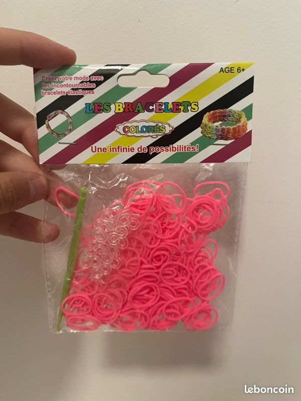 Élastique pour faire des bracelets ou autres (petit pack rose) (image 2)